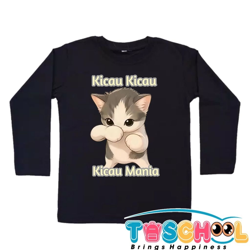 BAJU ANAK KAOS ANAK KARAKTER KUCING KICAU MANIA LENGAN PANJANG