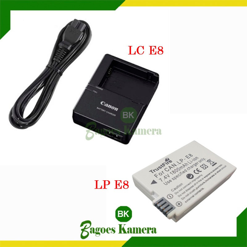 [BK] Charger Canon LC E8 LC-E8E LC-E8C Untuk Baterai LP E8 Kamera 550D 600D 650D 700D kiss x5