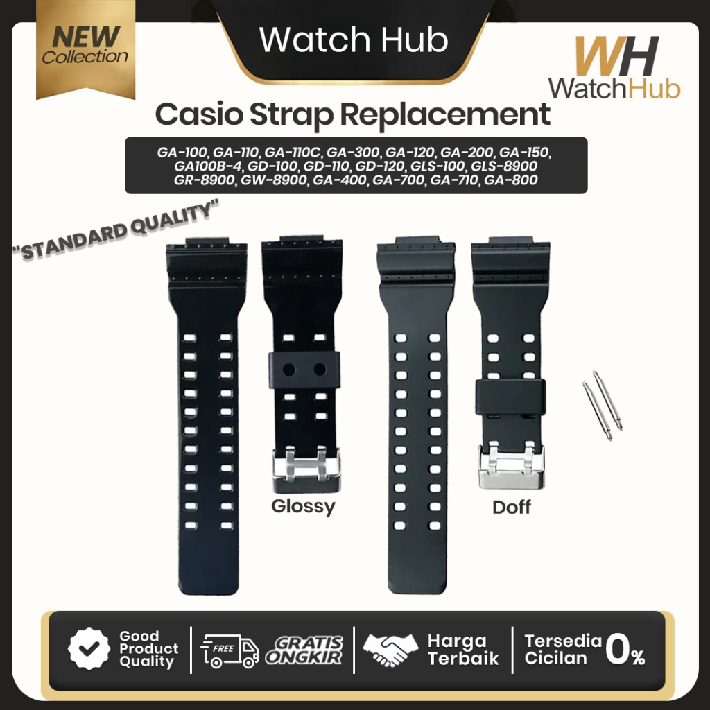Rubber Strap Tali Karet Jam Tangan Casio GA-110 GA110 GD-100 GD100 GD-110 GD110 GA-400 GA400 GA100