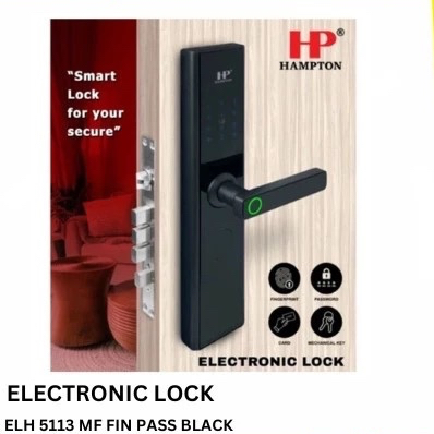 HAMPTON ELECTRONIC LOCK ELH 5113 MF FIN PASS BLACK/ DIGITAL DOOR LOCK