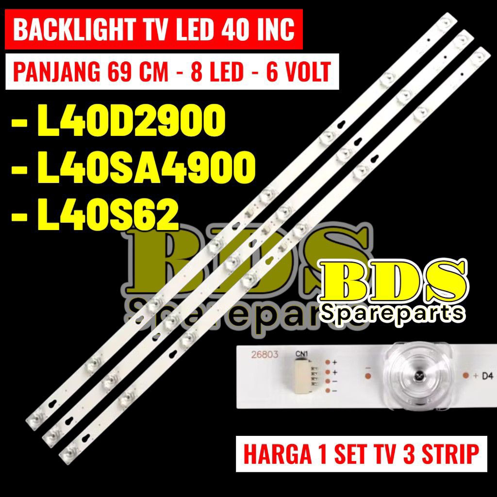 Backlight Tv led TCL 40 inch L40D2900 L40SA 4900 L40S62