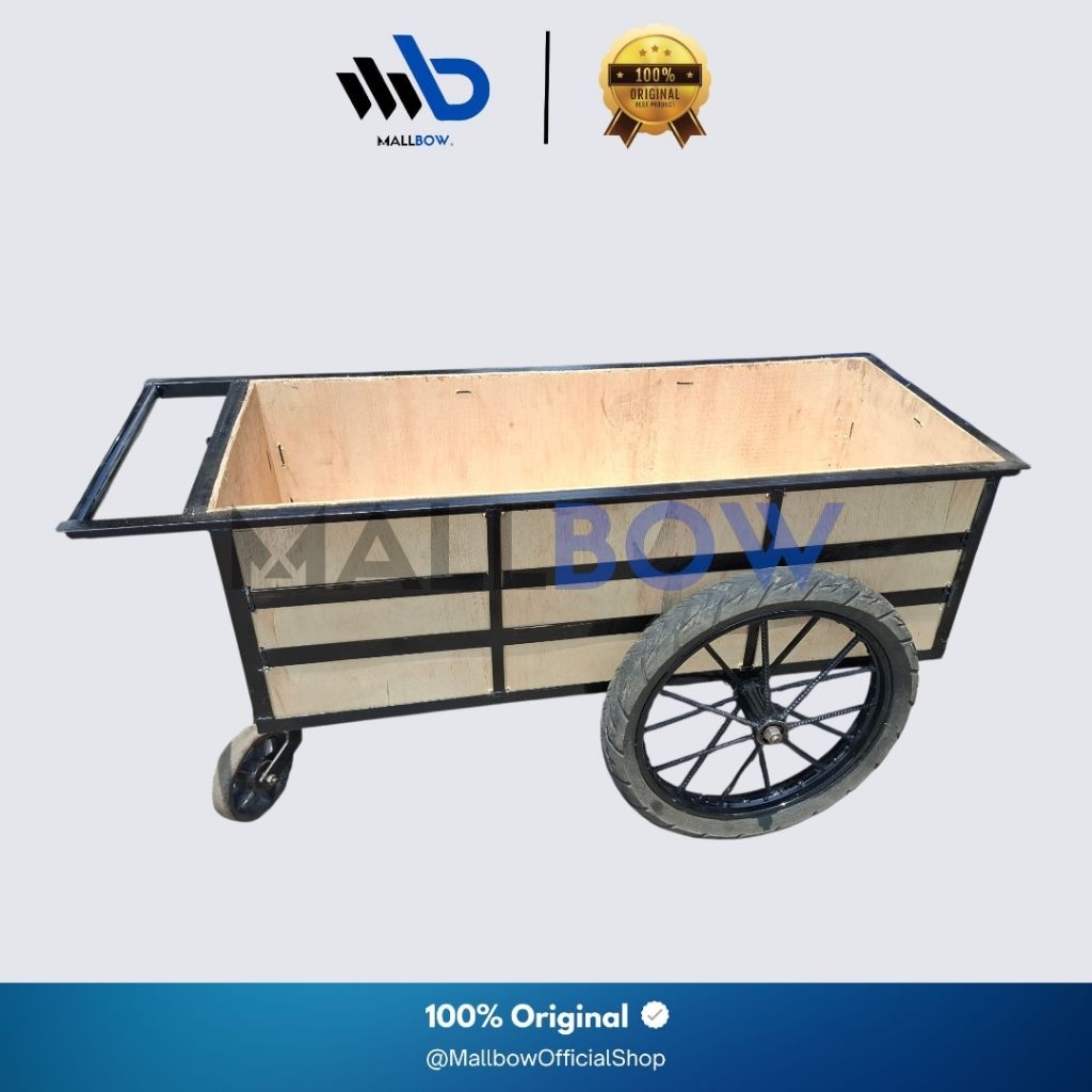 Mallbow | Handcart Wood Container / Wheelbarrow / Gerobak Kontainer Kayu / Gerobak Dorong Besi Roda 