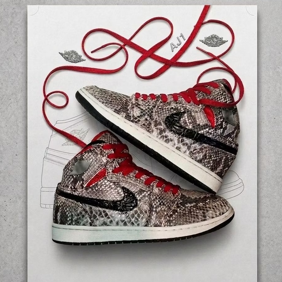 Aj1 Mid Griffin Snake Skin Cus