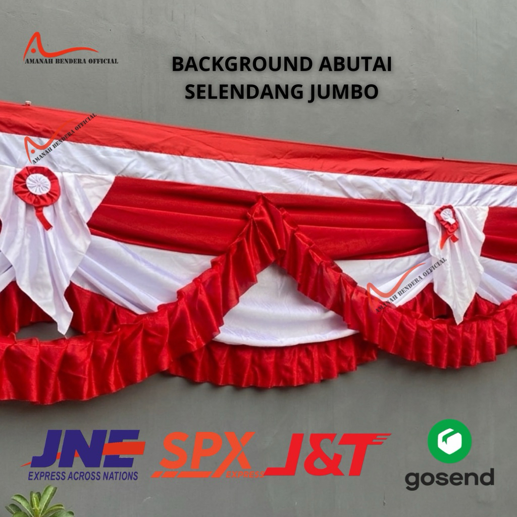 BENDERA BACKGROUND ABUTAI SELENDANG JUMBO 10 GELOMBANG