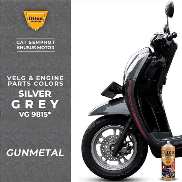 Cat Semprot DITON PREMIUM Velg & Engine Parts Colors - Silver Grey VG 9815*