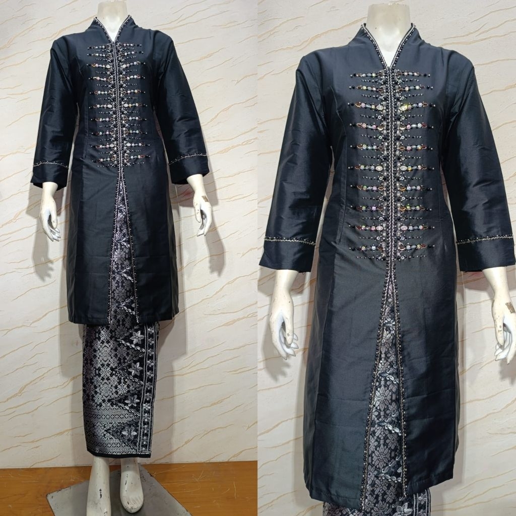 KEBAYA KURUNG TAFFETA HITAM - KEBAYA KURUNG MELAYU - KEBAYA TAFFETA FULL PAYET - KEBAYA KURUNG TAFFE