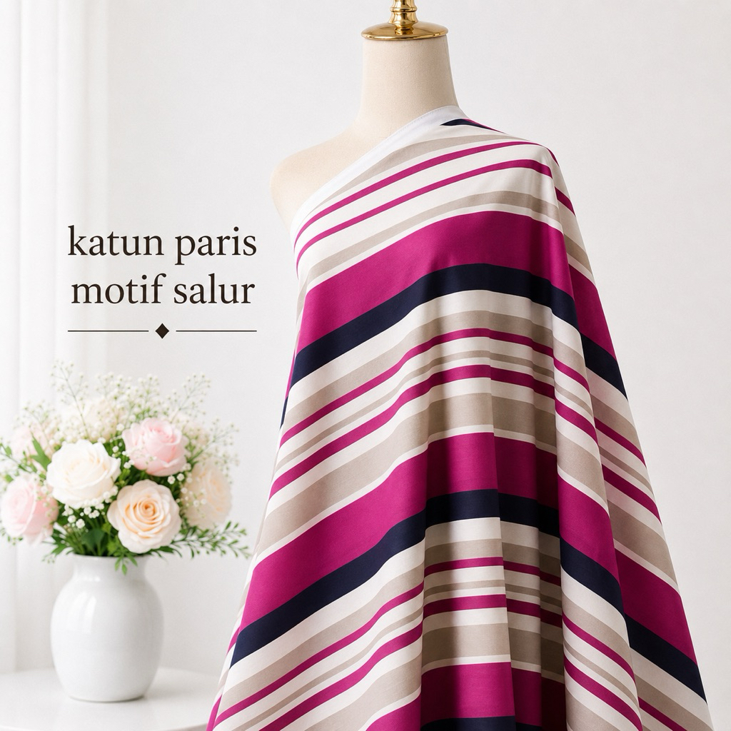 kain katun paris premium  motif salur