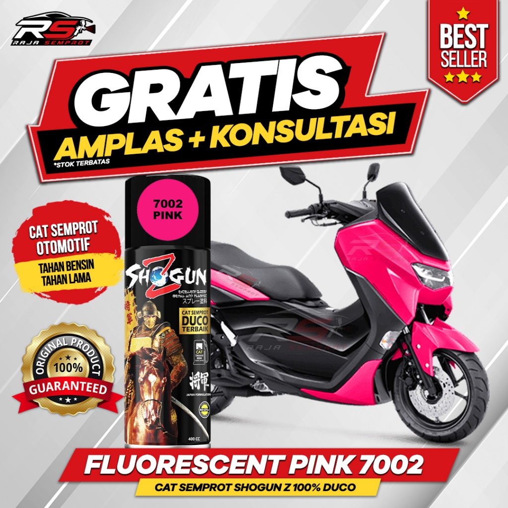 Cat Semprot Pilox Warna Fluorescent Pink Stabilo 7002 Shogun Z 100% Duco 400cc Tahan Bensin, Cepat K