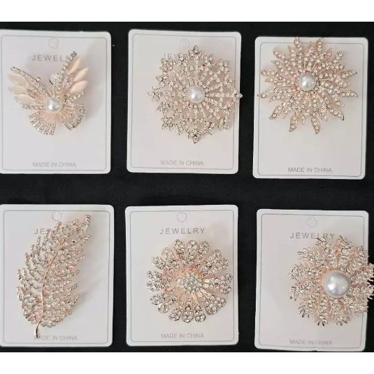 Bros Baju/Hijab Logam Sintetis Gold & Rose Gold