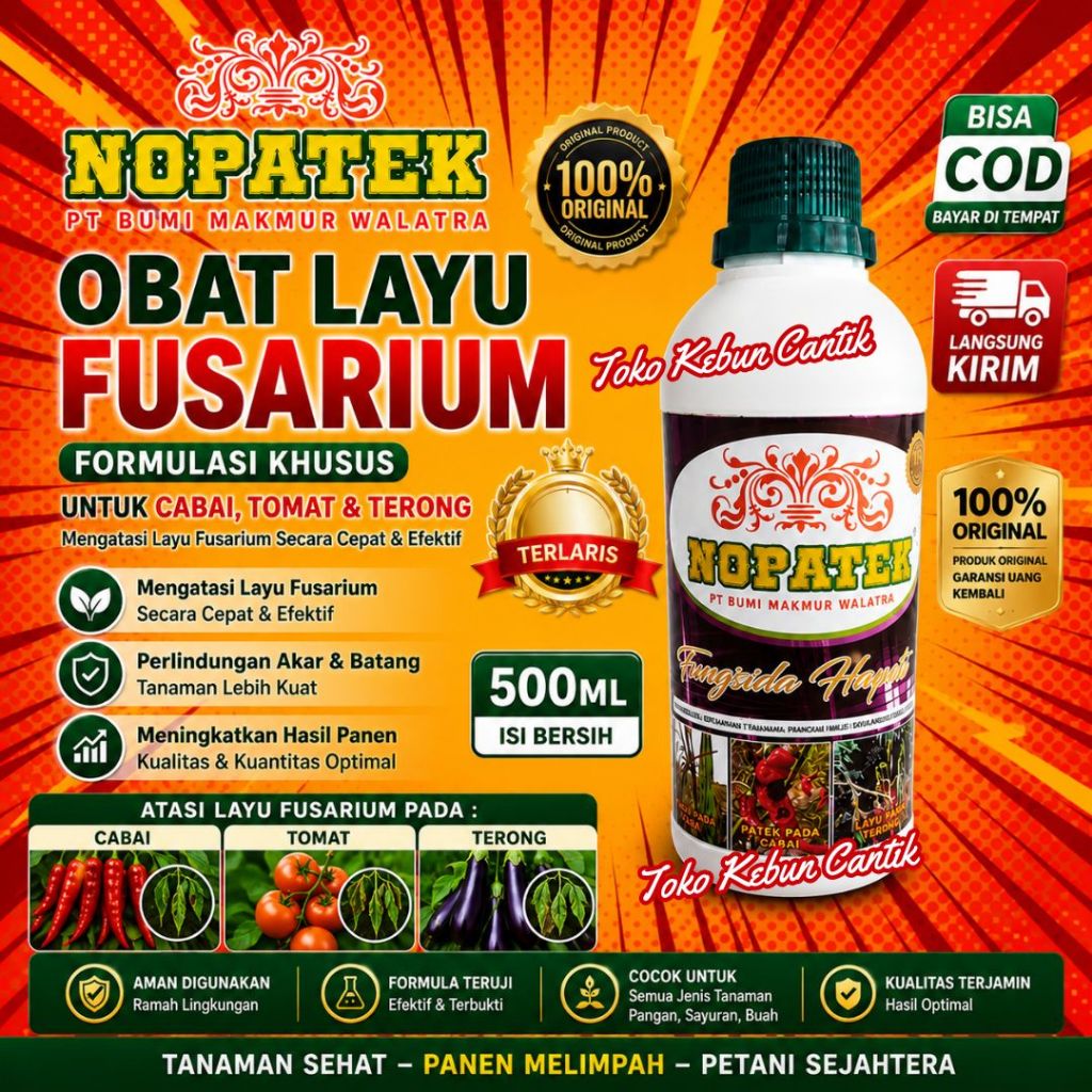 NOPATEK Fungisida Hayati Solusi Tanaman Cabai Tomat Terong Layu Bisa COD