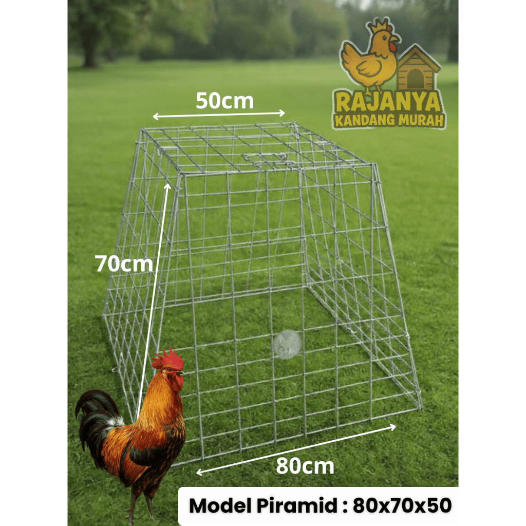 Kandang Ayam / Kurungan Ayam Bahan Galvanis Bentuk PIRAMID / TRAPESIUM