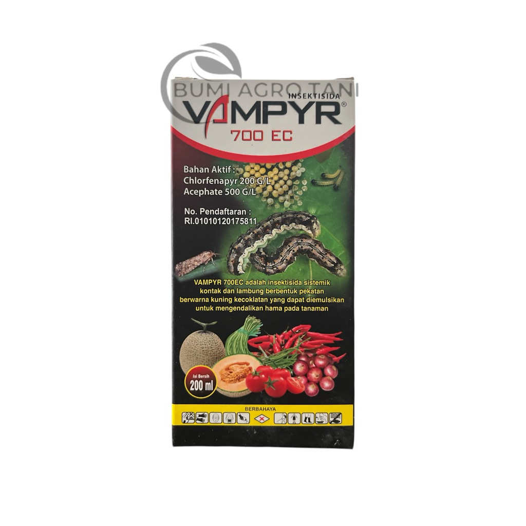 Insektisida VAMPYR 700EC Sistemik 200ml Bahan Aktif Klorfenapir 200 g/l, Asefat 500 g/l