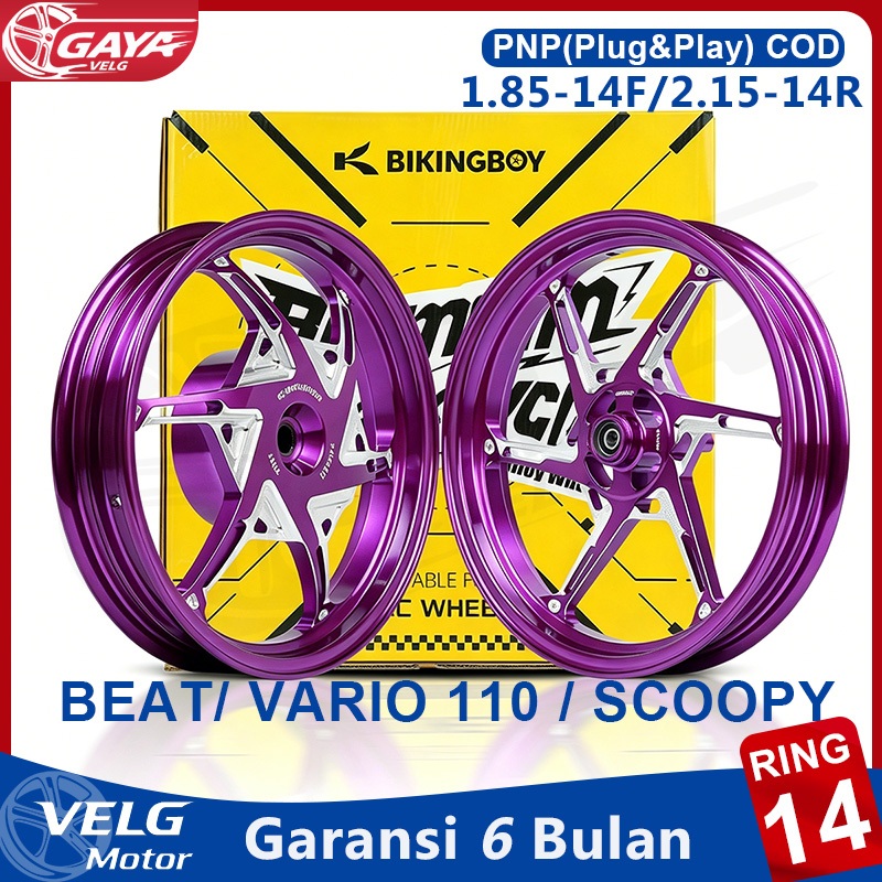 Velg Bikingboy CT600 Ring 14 Racing Untuk Semua Beat, Scoopy, Genio, Spacy, Vario 110/110fi/Karbu Pa