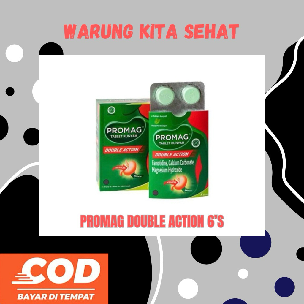 Promag Double Action Strip 6 Tablet Kunyah