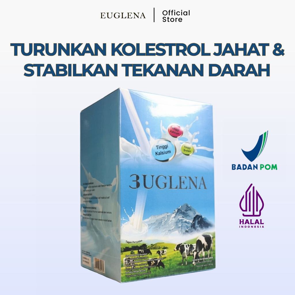 Original EUGLENA Susu Bantu Turunkan Kolestrol Lancarkan Aliran Darah Lansia Dengan DHA Kolostrum