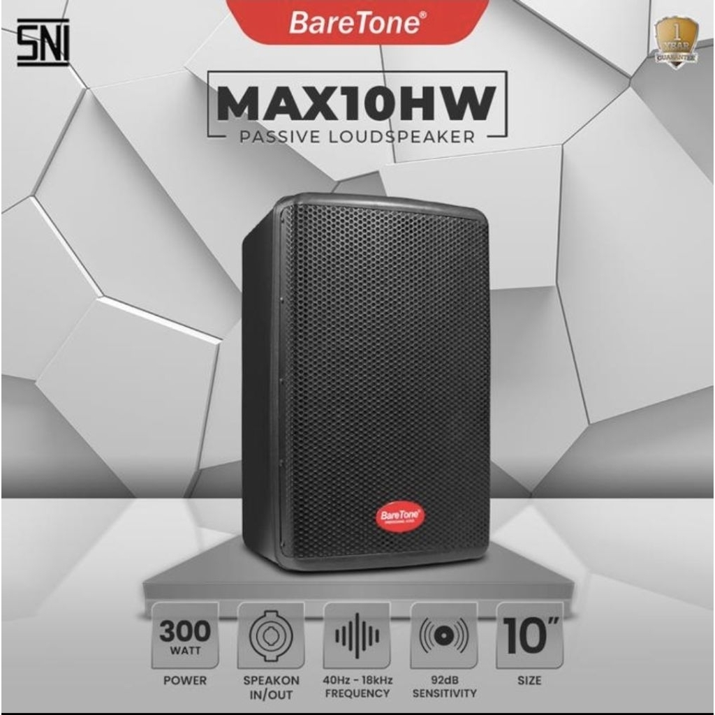 Baretone Speaker Pasif 10 Inch Baretone MAX-10HW Original Harga Satuan/Psc
