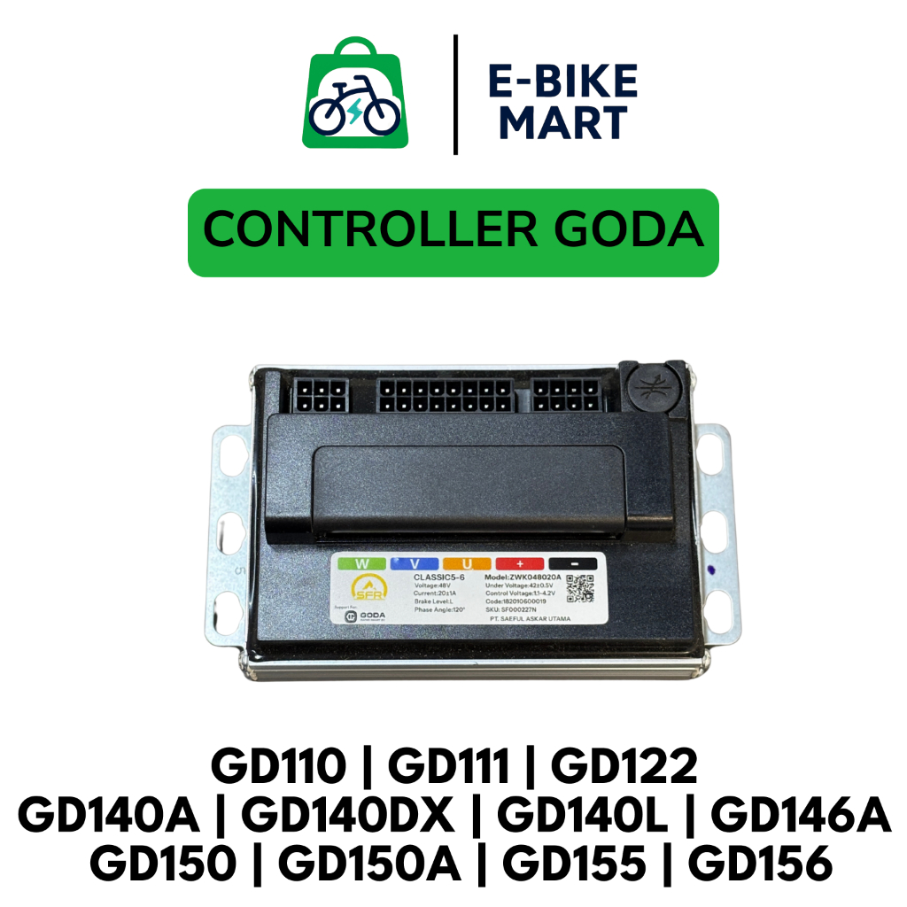 Kontroler 48V 500W 20A Sepeda Listrik Goda GD110 GD111 GD122 GD140A GD140DX GD140L GD146A GD150 GD15