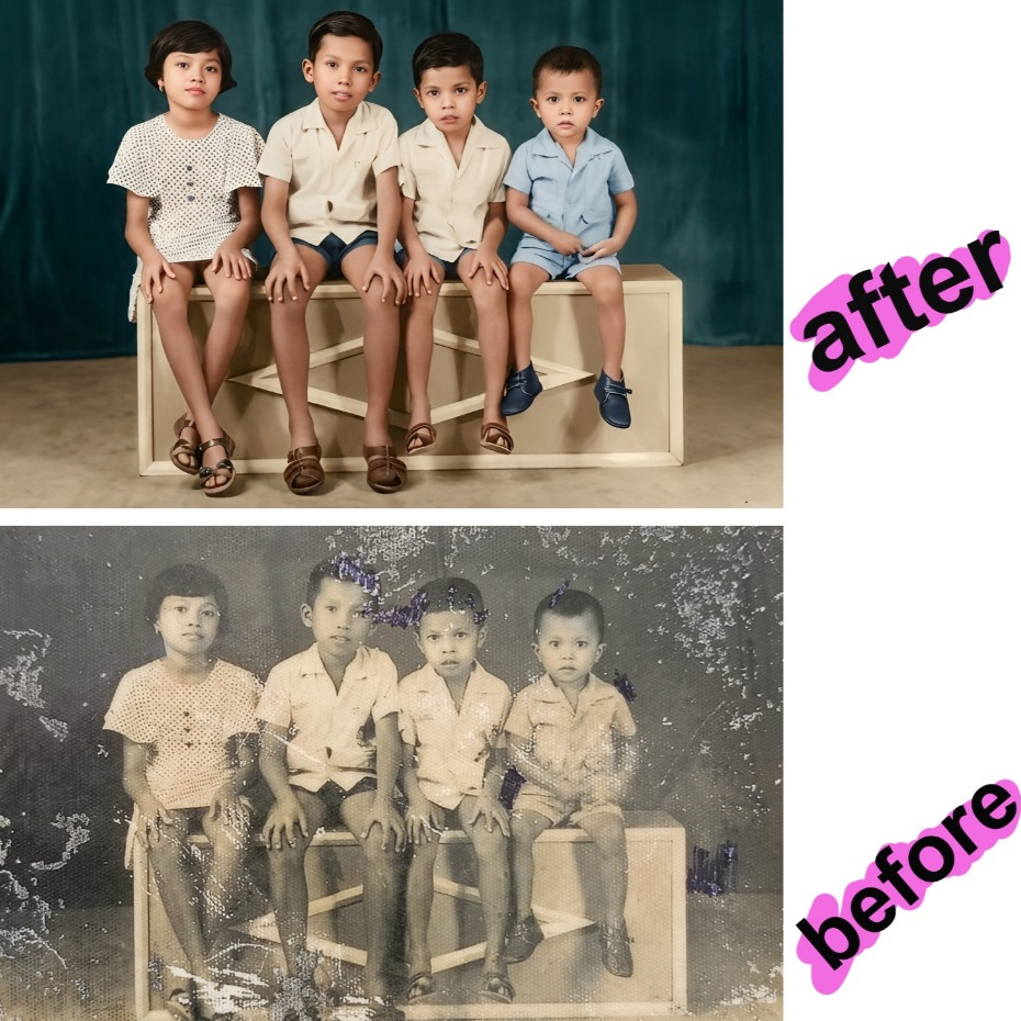 restorasi foto edit merubah foto hitam putih menjadi berwarna. manipulasi foto..edit foto jadul..edi