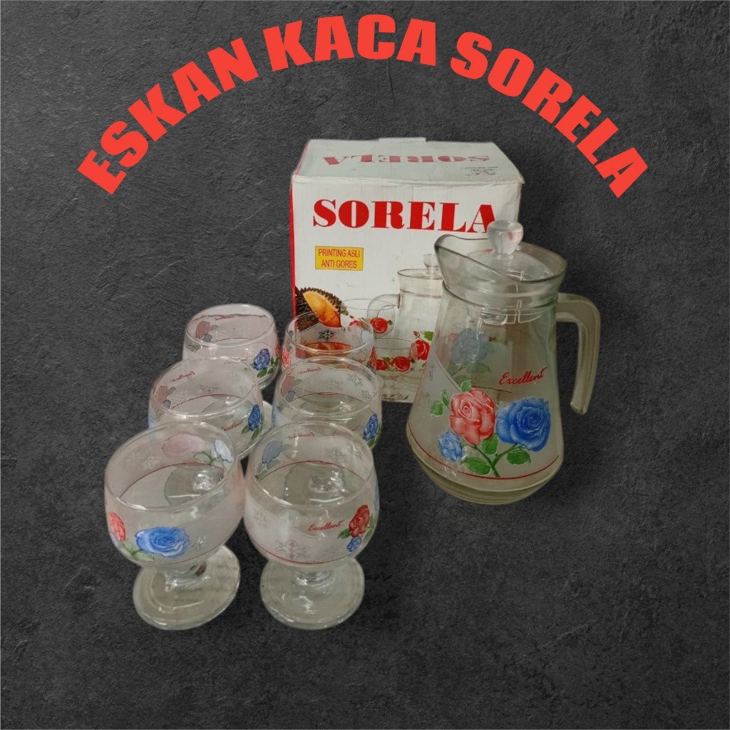 Eskan Kaca Set + 6 Gelas / Solera