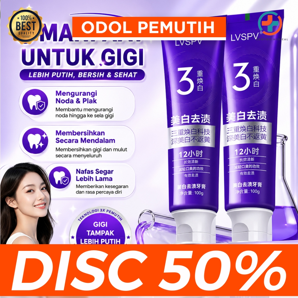 [PROMO] Purple Toothpaste Pemutih Gigi Viral Shopee TikTok Odol Ungu Penghilang Noda