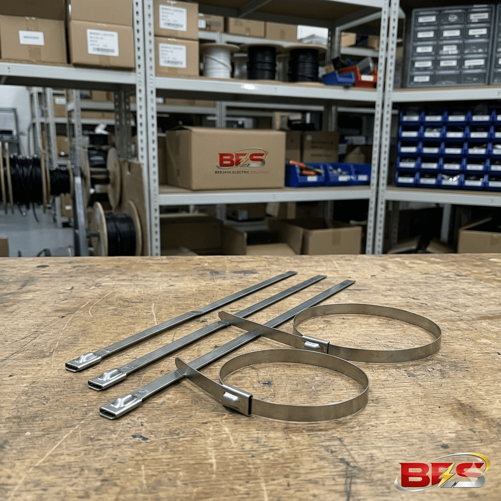 STAINLESS STEEL CABLE TIES FORT - Kabel Ties Bahan Stainless Steel Warna Perak