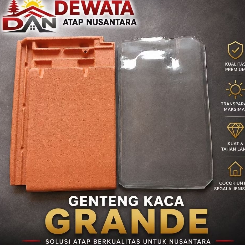 genteng kaca karangpilang grande flat tebal 6mm