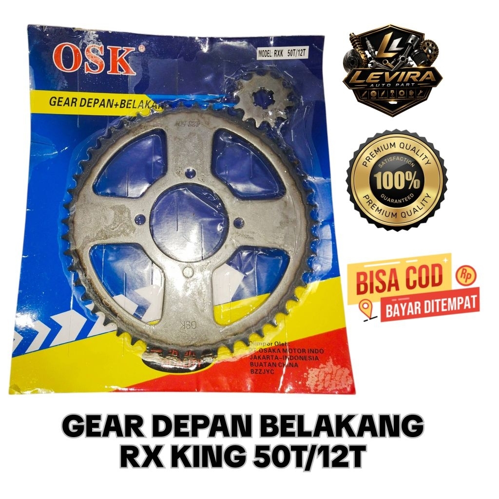 GEAR SET 50T JUPITER Z RX KING VEGA R FORCE 1 GIR DEPAN BELAKANG 50T