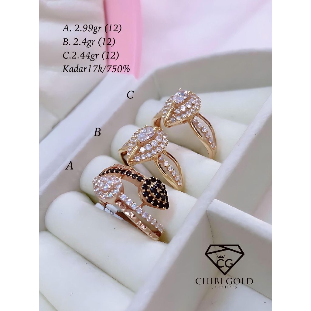 CHIBI GOLD - Cincin emas 750 kadar 17K - chibi gold jawellery