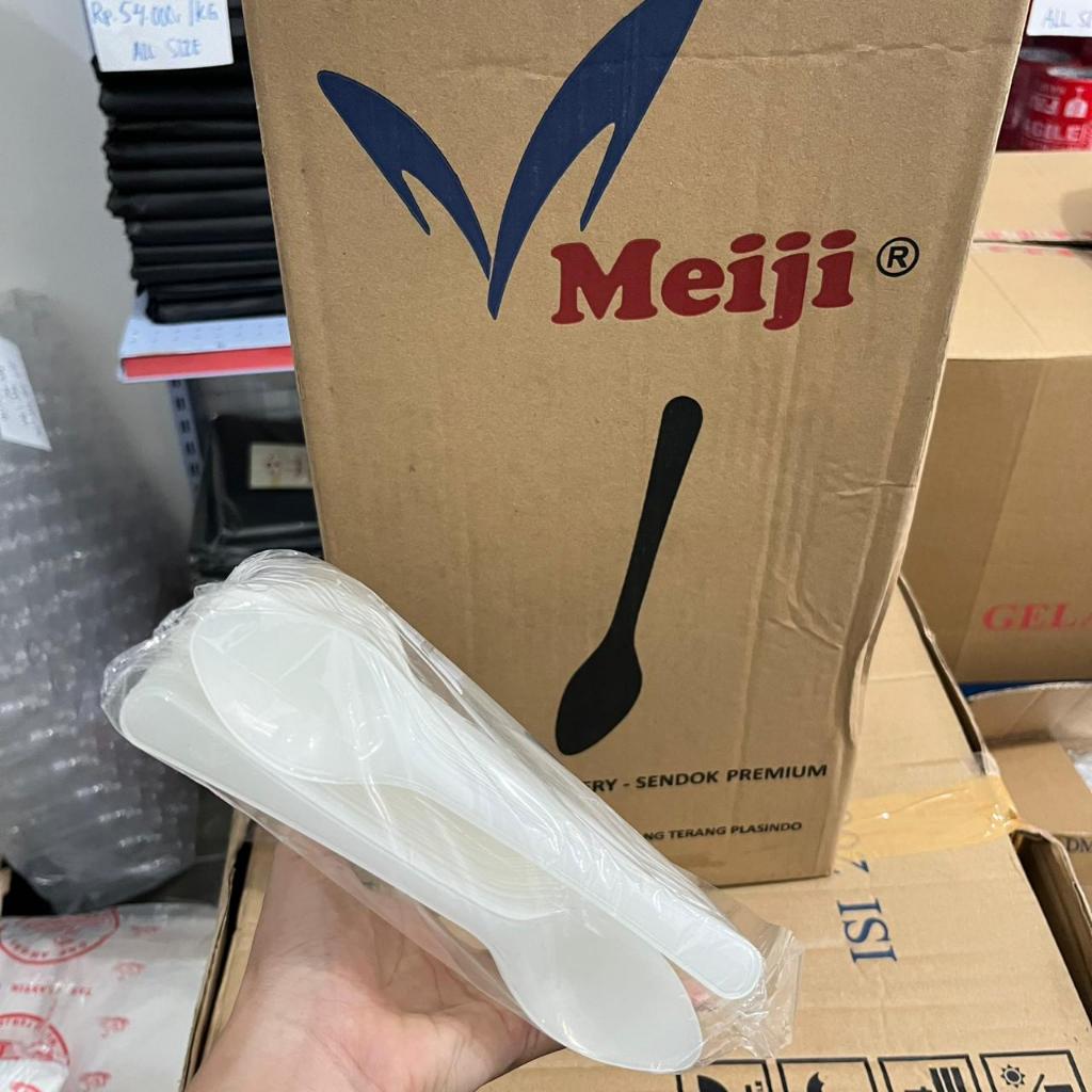 SENDOK MEIJI PLASTIK SEKALI PAKAI sendok makan