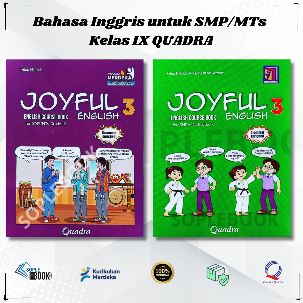 Buku Joyful English Course Book Untuk SMP/Mts Kelas 9 Quadra Kurikulum Merdeka