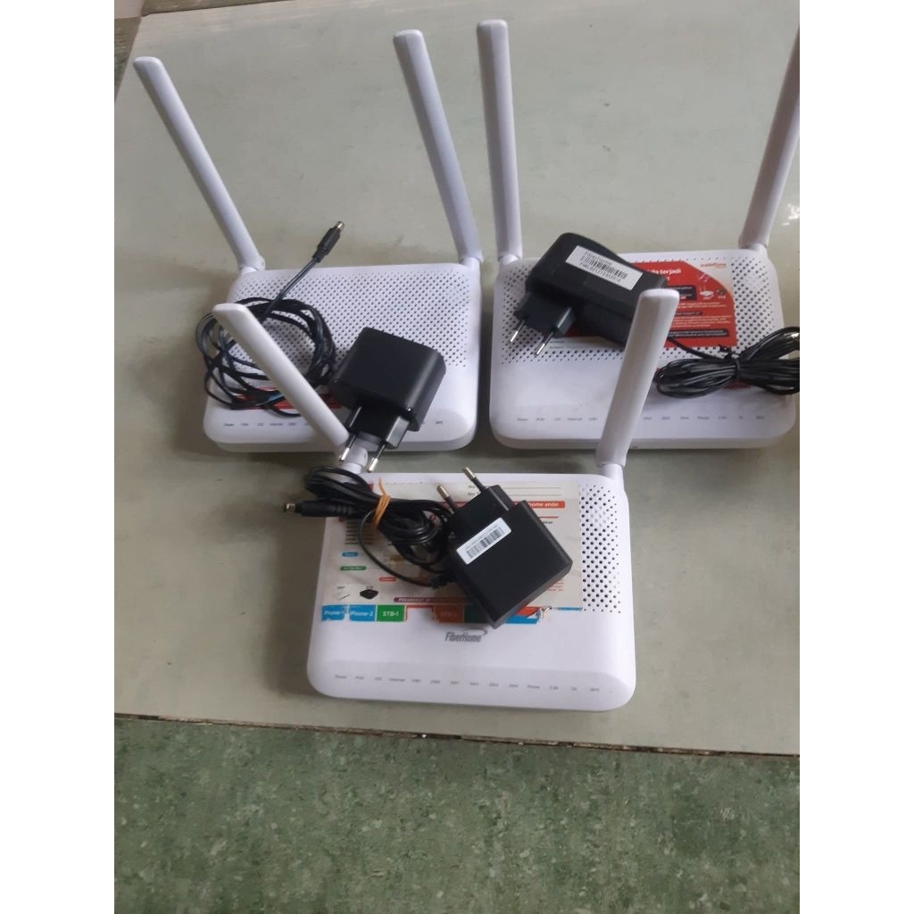 borong 3 router fiberhome d2 port biru include adaptor ori