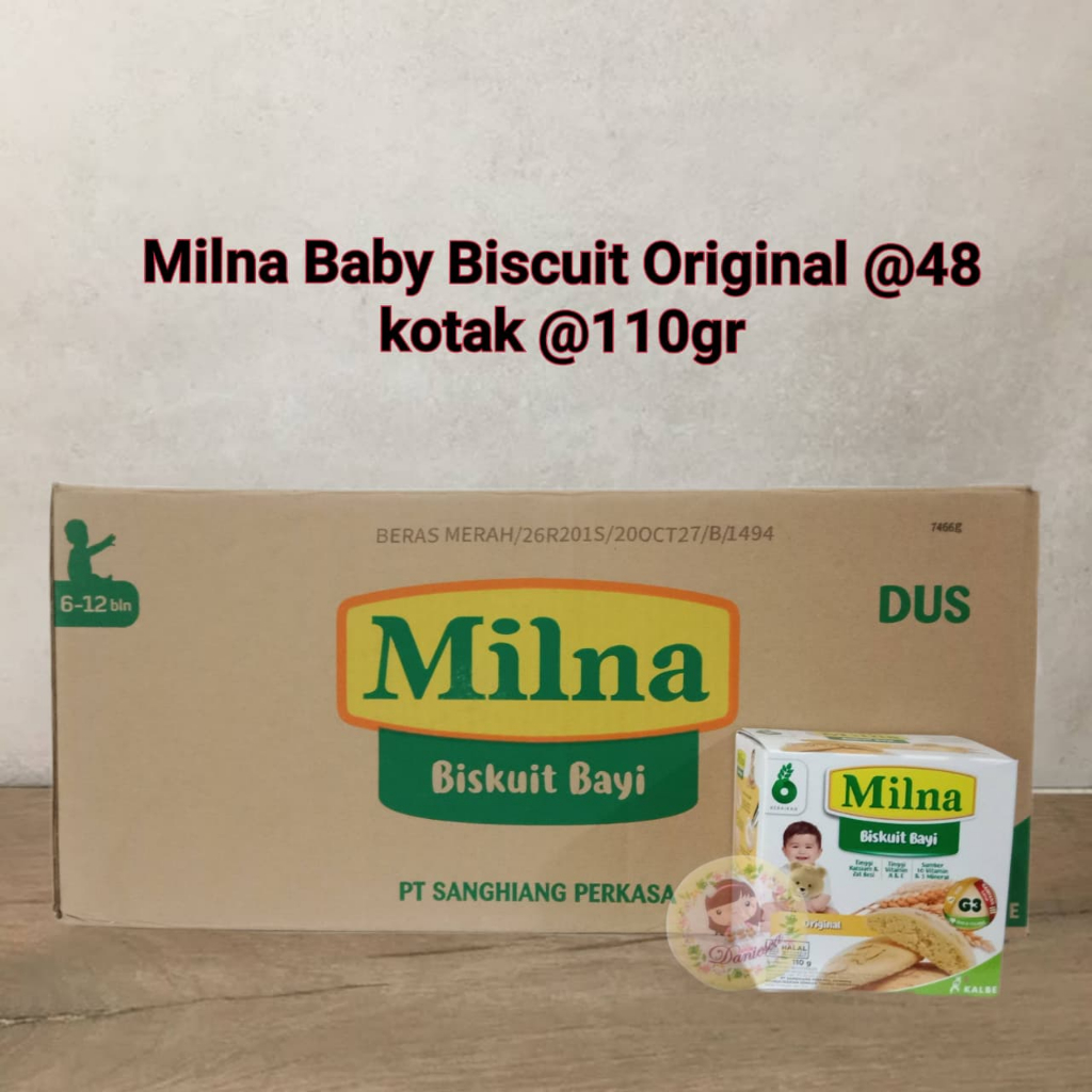 Milna Biskuit Bayi 110gr Kartonan Biskuit Rusk Biskuit MPASI Cemilan Anak Makanan Bayi (SCP))
