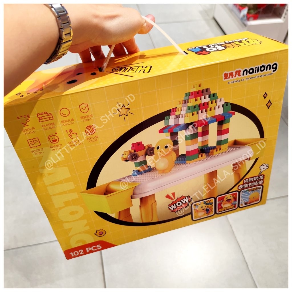 Mainan Viral Anak Pintar & Gemoy Nailong Block Car DIY 102PCS