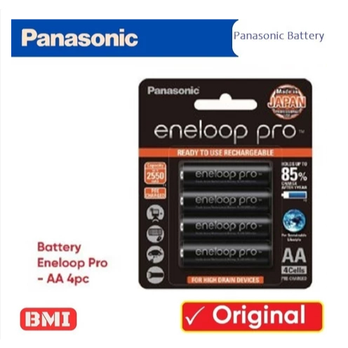 Panasonic Eneloop Pro Baterai Rechargeable AA 4pc Battery Eneloop Pro