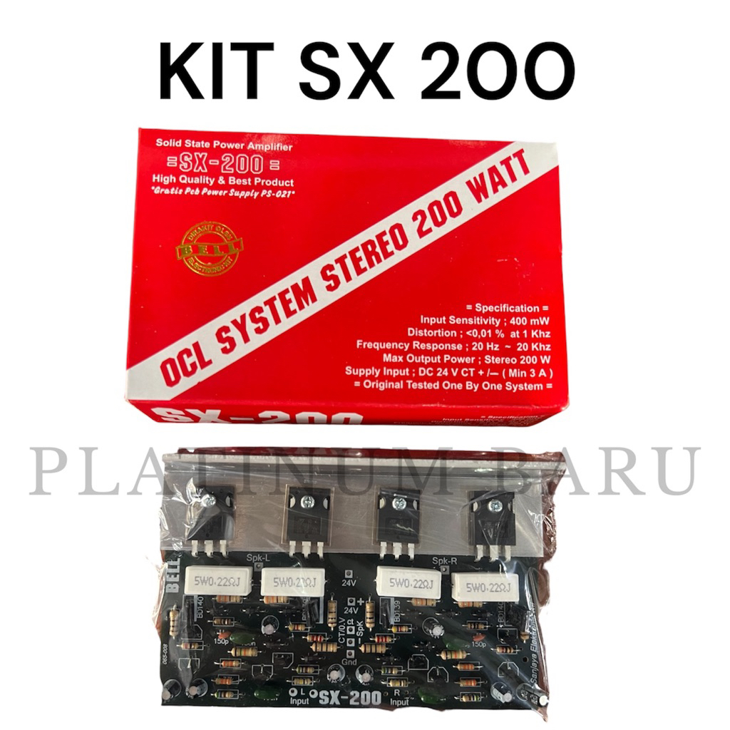 Kit SX 200 OCL Stereo Power Amplifier 200 Watt | Amplifier Audio Rakitan Bass Mantap | Kit Power Rum