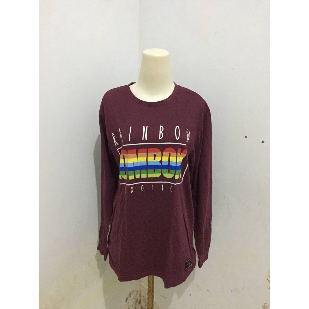 [preloved] kaos lombok exotic burgundy