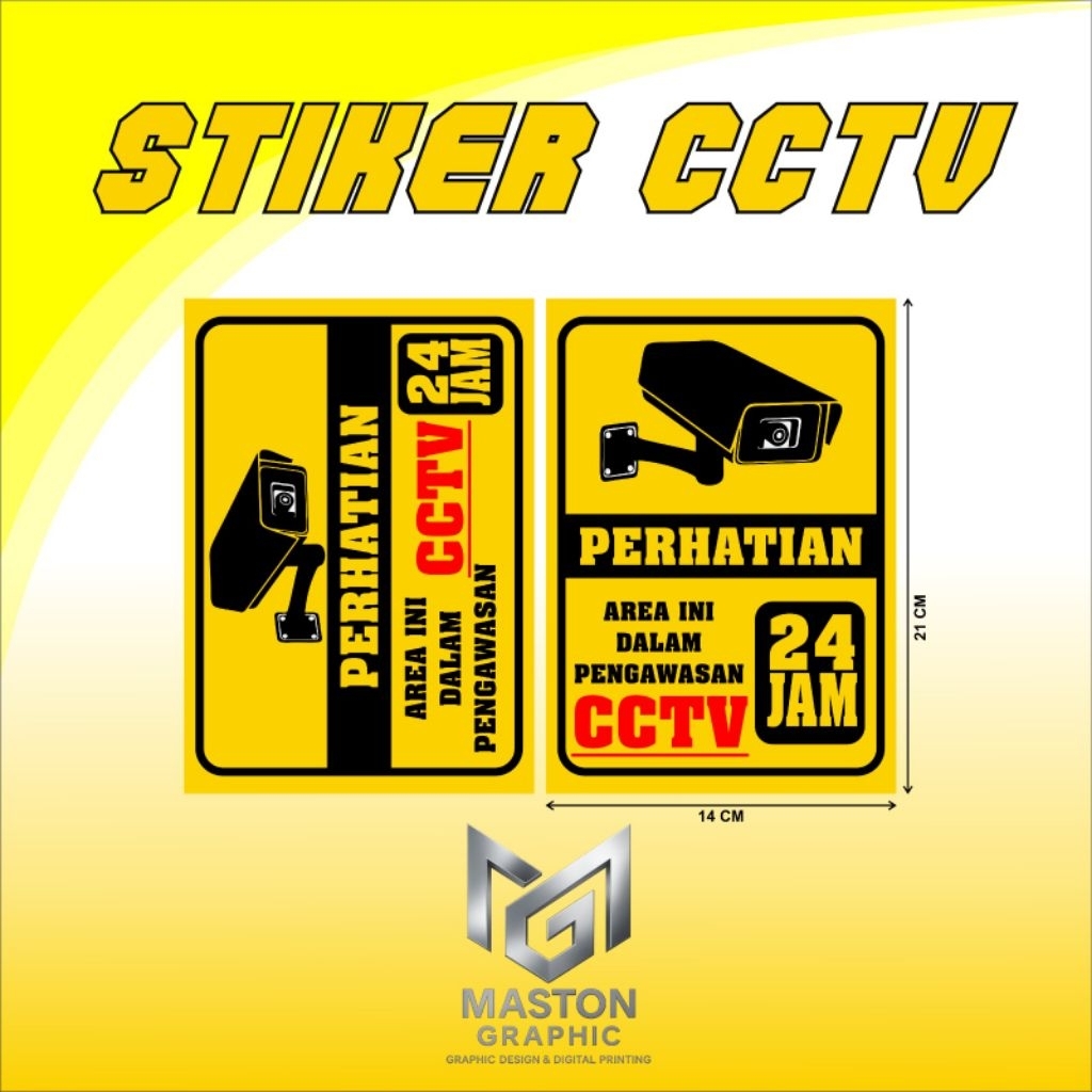 ​[PREMIUM] Stiker Peringatan CCTV Bahan graftac