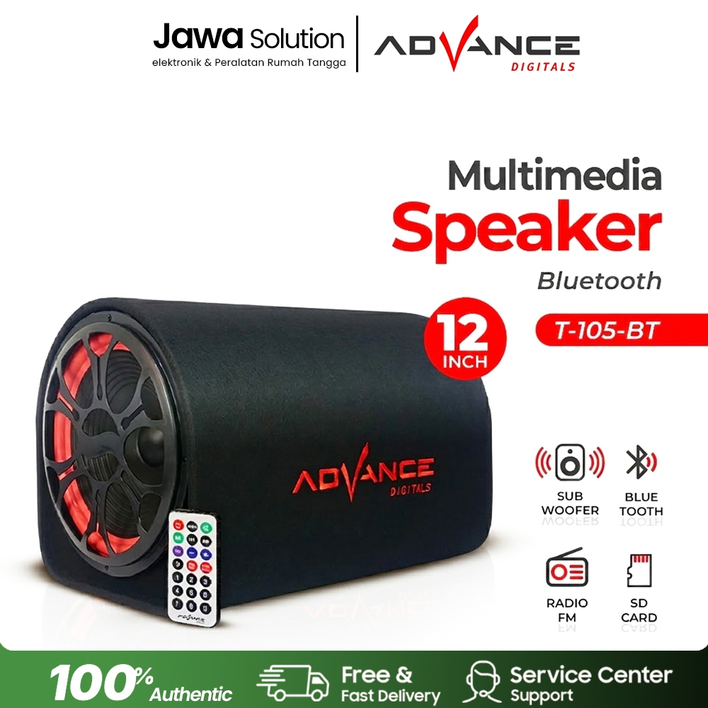 SPEAKER SUBWOOFER BLUETOOTH ADVANCE T 103BT/ADVANCE T 104 BT/ADVANCE T 105BT UKURAN SPEAKER 8 inch -