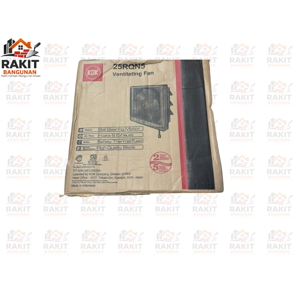 Kipas Angin Exhaust Fan Dinding KDK 25RQN5 10 Inch Abu-abu - Suara Halus, Pemasangan Mudah, Motor Ta