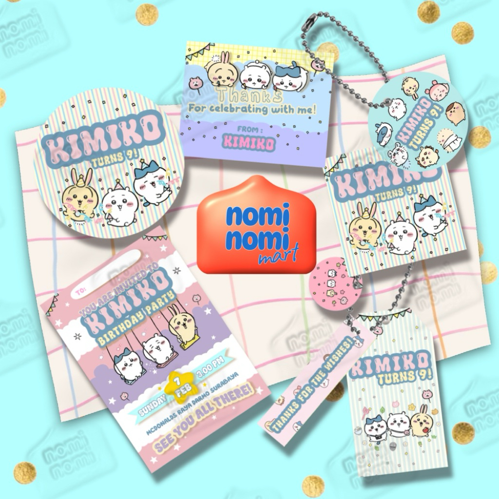chkawa — undangan ulang tahun anak, hangtag ulang tahun anak, sticker stiker hamper ulang tahun anak
