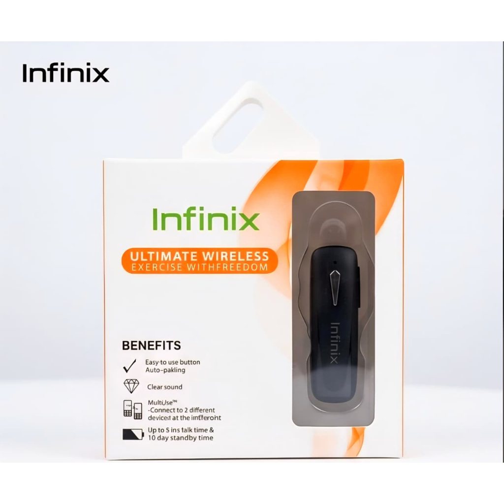 Headset Bluetooth Infinix Wireless MultiUse – Dual Device, 8 Jam Talk Time