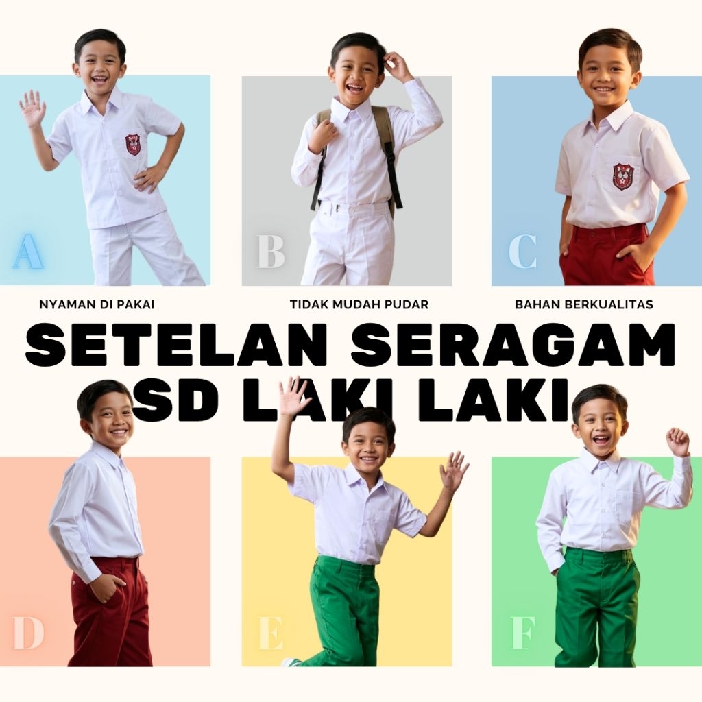 Stelan Seragam SD SDIT MI Putra merk Seragam / 1 Stel Seragam Putra SD SDIT MI / Seragam Sekolah SD 