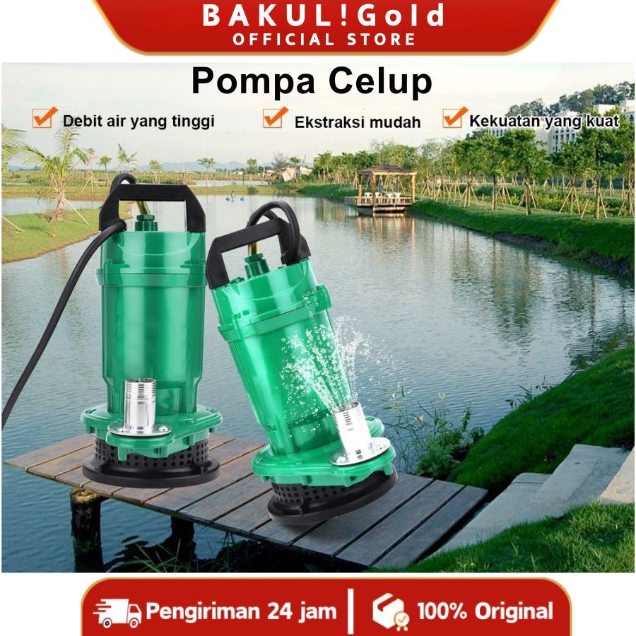 MOKETA Pompa Celup Air Kotor 1000w Submersible Pump 220V Pompa Jet Jenis Pemotongan Blowdown