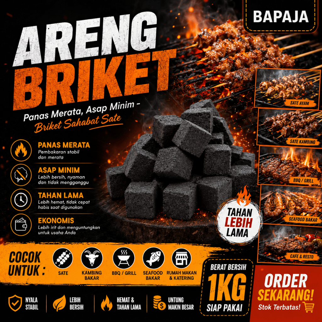 Bapaja Arang Briket - Briket Arang 1kg Ramah Lingkungan