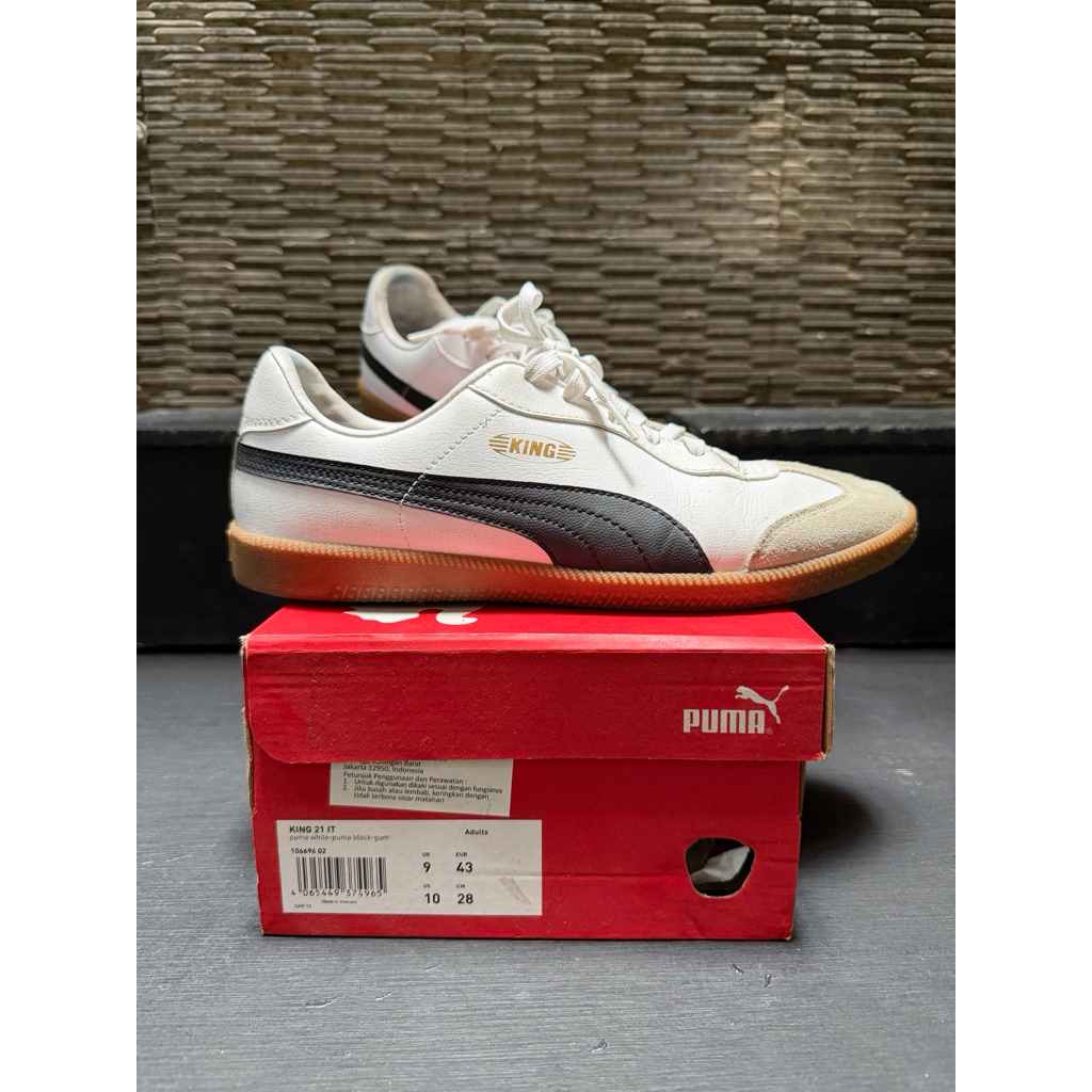 Sepatu Sneakers Puma King 21 IT - White - Size 43 - Second Mulus - Original