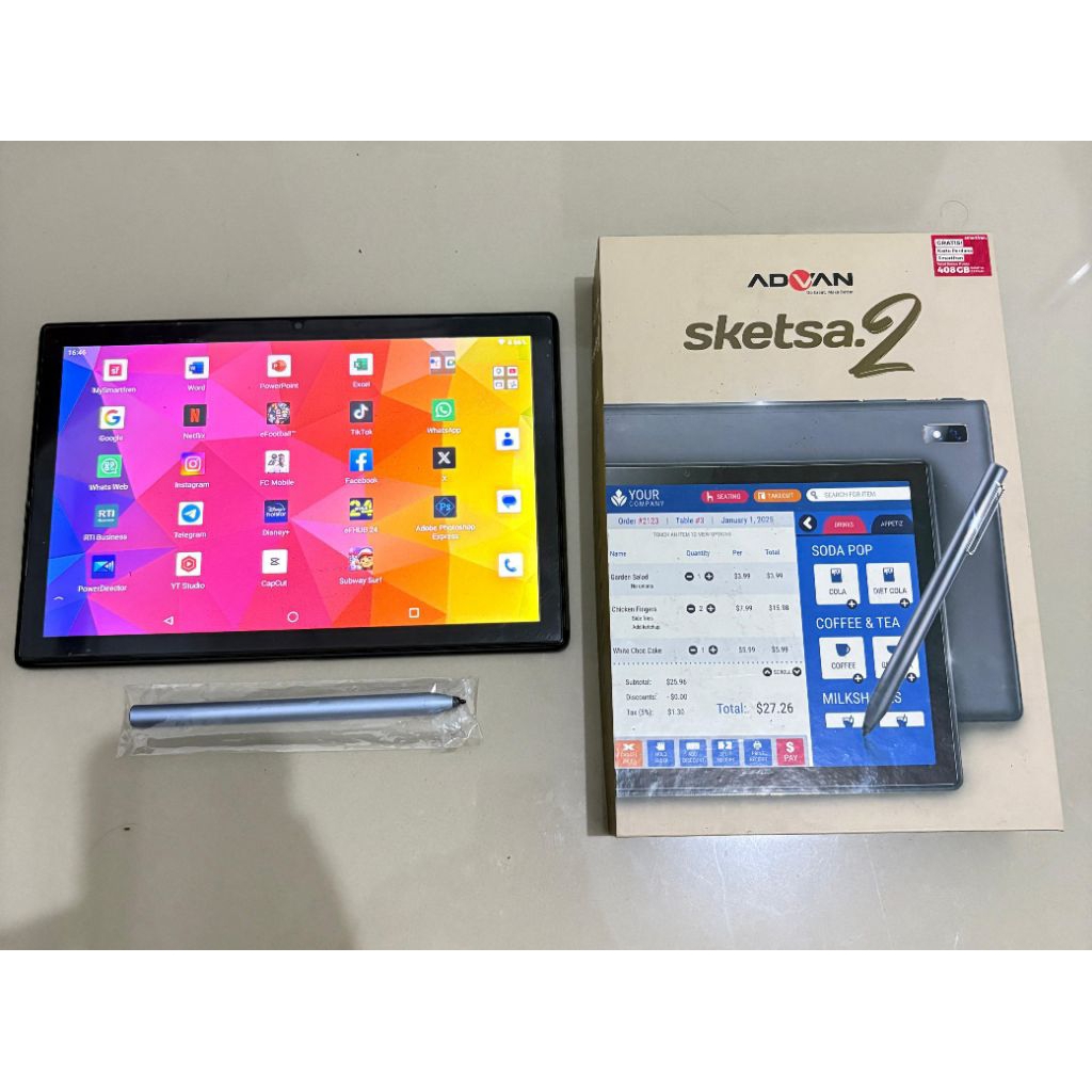 DISKON - Tablet Advan Sketsa 2 + Pen + Box