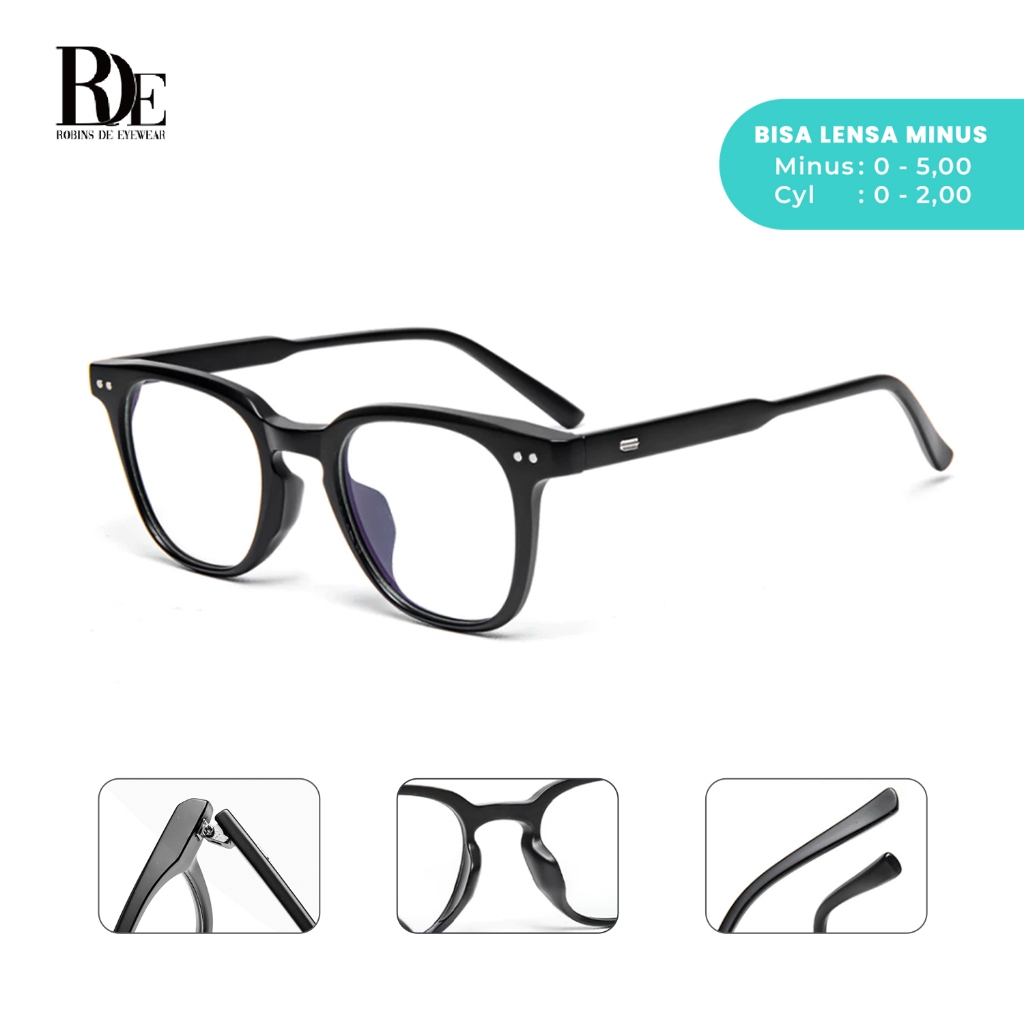 Robins kacamata Lentur Anti Radiasi Blueray Frame Kacamata Minus Photocromic Bluecromic Fashion Pria