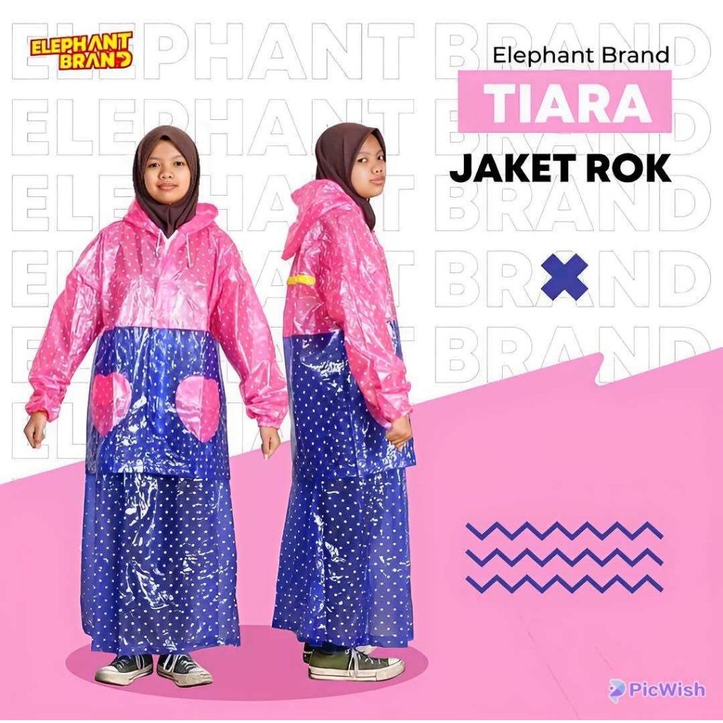 JAS HUJAN TIARA MODEL JAKET DAN ROK POLKADOT