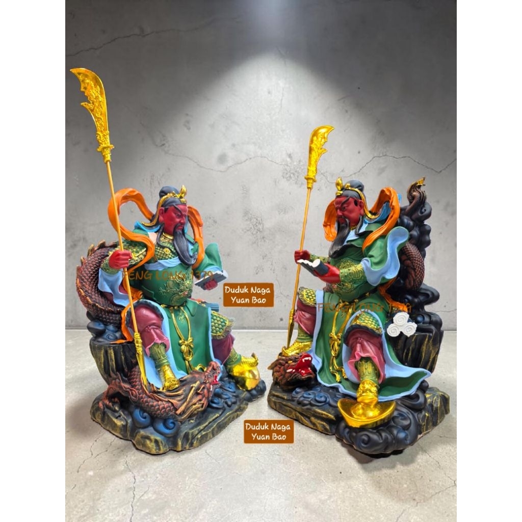 Rupang Patung Dewa Fiber Guan Gong / Kwan Kong 12 Inch