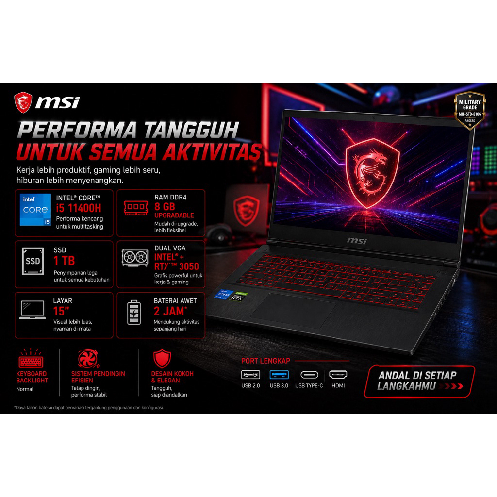 MSi Gaming i5 Gen 11 RTX 3050